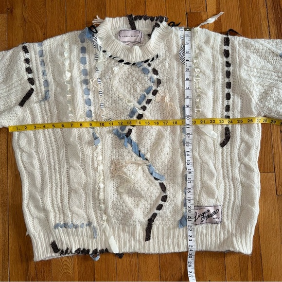 LINGUA FRANCA Jade Cable Knit Crewneck Sweater Alpaca Wool Size 2X - Picture 13 of 13
